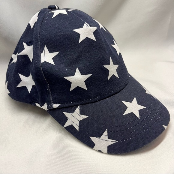 H&M Baseball Cap Kids Curved Bill 5 Panel Dark Blue White Stars 4-8 Youth Size - Picture 2 of 10